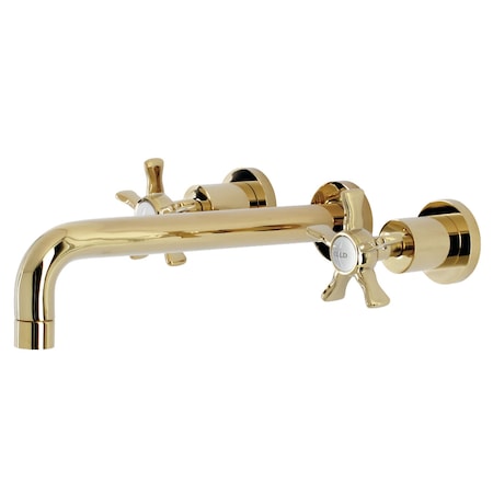 Kingston Brass KS8022NX Two-Handle Wall Mount Tub Faucet, Polished Brass KS8022NX